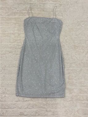 Windsor Silver Sparkle Mini Slip Dress